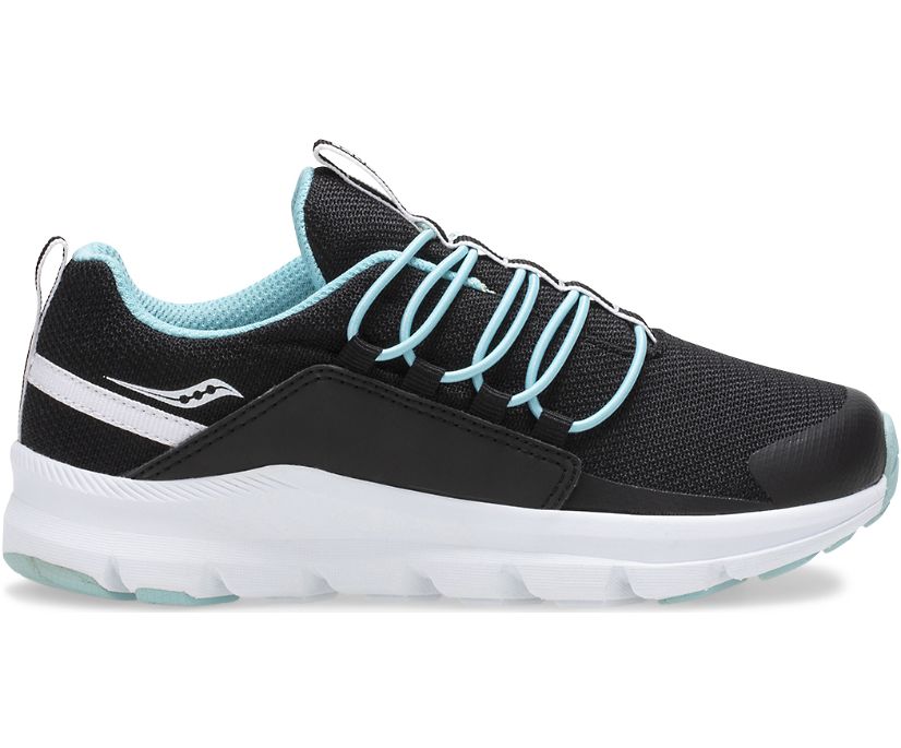 Kids' Saucony Stretch & Go Sneakers Black / Turquoise | Singapore 765AHKP